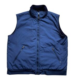 L.L. Bean Vintage Fleece Lined vest Mens XL blue full zip outdoor insulated